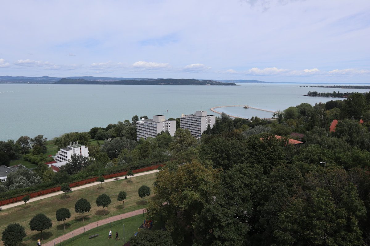 Scenic view of lake and greenery